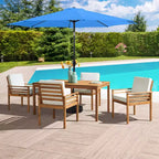 Set da pranzo da esterno Alaterre Furniture 6 pz, tavolo Okemo con ombrellone a inclinazione automatica da 3 m