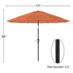 Set da pranzo da esterno Alaterre Furniture 6 pz, tavolo Okemo con ombrellone a inclinazione automatica da 3 m