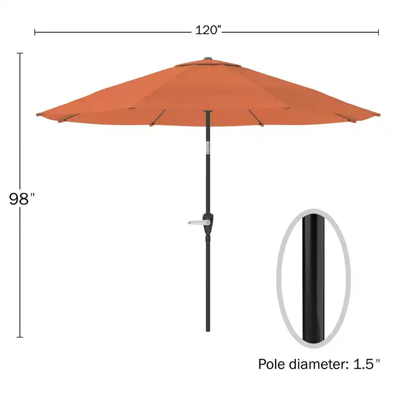 Set da pranzo da esterno Alaterre Furniture 6 pz, tavolo Okemo con ombrellone a inclinazione automatica da 3 m