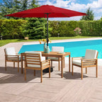 Set da pranzo da esterno Alaterre Furniture 6 pz, tavolo Okemo con ombrellone a inclinazione automatica da 3 m