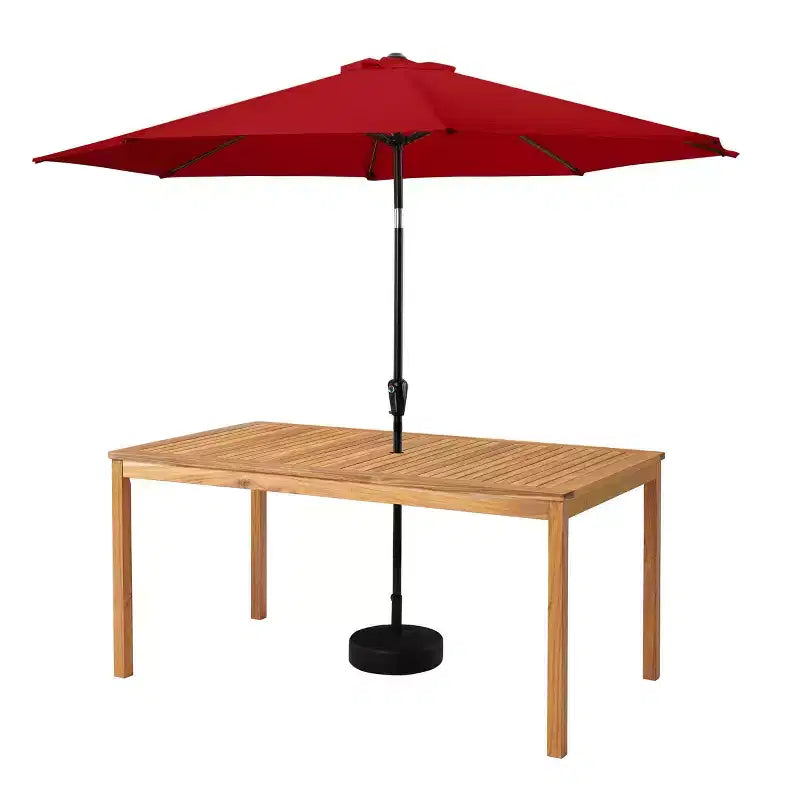 Set da pranzo da esterno Alaterre Furniture 6 pz, tavolo Okemo con ombrellone a inclinazione automatica da 3 m