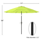 Set da pranzo da esterno Alaterre Furniture 8 pz, tavolo Okemo con ombrellone a inclinazione automatica da 3 m