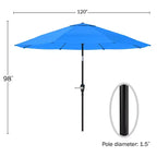 Set da pranzo da esterno Alaterre Furniture 8 pz, tavolo Okemo con ombrellone a inclinazione automatica da 3 m