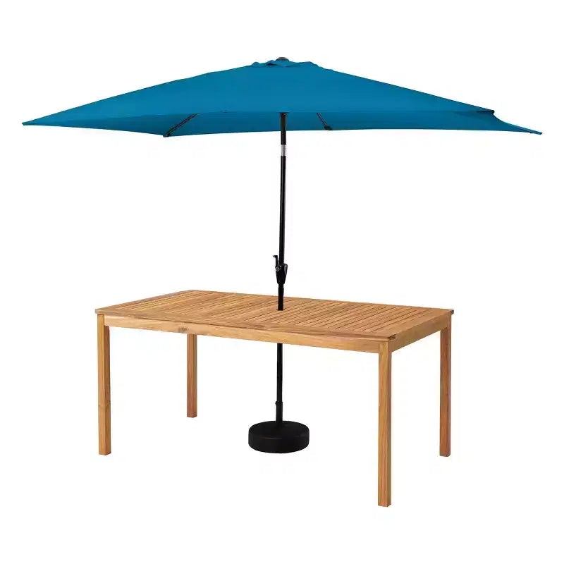 Set da pranzo da esterno Alaterre Furniture 6 pz, tavolo Okemo con ombrellone rettangolare da 10 piedi