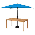 Set da pranzo da esterno Alaterre Furniture 6 pz, tavolo Okemo con ombrellone rettangolare da 10 piedi