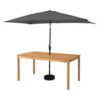 Set da pranzo da esterno Alaterre Furniture 6 pz, tavolo Okemo con ombrellone rettangolare da 10 piedi