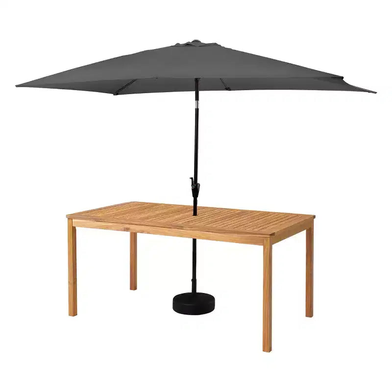 Set da pranzo da esterno Alaterre Furniture 6 pz, tavolo Okemo con ombrellone rettangolare da 10 piedi