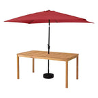 Set da pranzo da esterno Alaterre Furniture 8 pezzi, tavolo Okemo con ombrellone rettangolare da 3 m