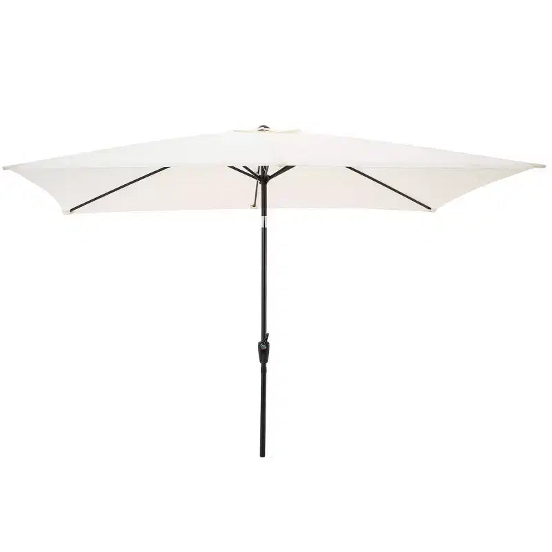 Set da pranzo da esterno Alaterre Furniture 8 pezzi, tavolo Okemo con ombrellone rettangolare da 3 m