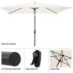 Set da pranzo da esterno Alaterre Furniture 8 pezzi, tavolo Okemo con ombrellone rettangolare da 3 m