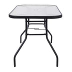 Set da pranzo da esterno 5 pezzi Emma e Oliver con tavolo da patio con ripiano in vetro temperato e 4 sedie impilabili in Textilene Flex Comfort