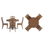Ensemble de salle à manger Ronda 45 avec plateau rond en bois massif et chaises françaises à barreaux