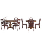 Ensemble de salle à manger Ronda 45 avec plateau rond en bois massif et chaises françaises à barreaux