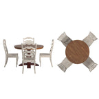 Ensemble de salle à manger Ronda 45 avec plateau rond en bois massif et chaises françaises à barreaux