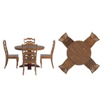Ensemble de salle à manger Ronda 45 avec plateau rond en bois massif et chaises françaises à barreaux