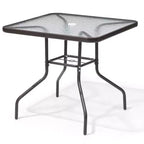 Crestlive Products Set da pranzo da esterno 5 pezzi con 4 sedie pieghevoli e tavolo Mobili da pranzo da esterno con piano in vetro quadrato