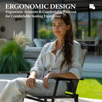 Ensemble de salle à manger Crestlive Products 6 pièces pour patio, 4 chaises pliantes, table carrée en verre trempé et parasol