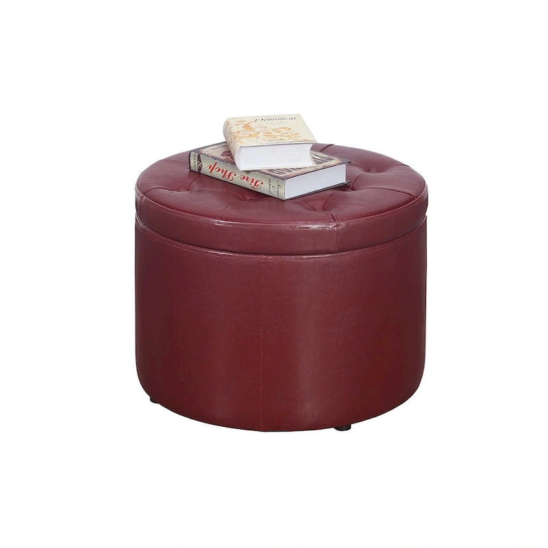 Convenience Concepts Designs4Comfort Pouf rond de rangement pour chaussures