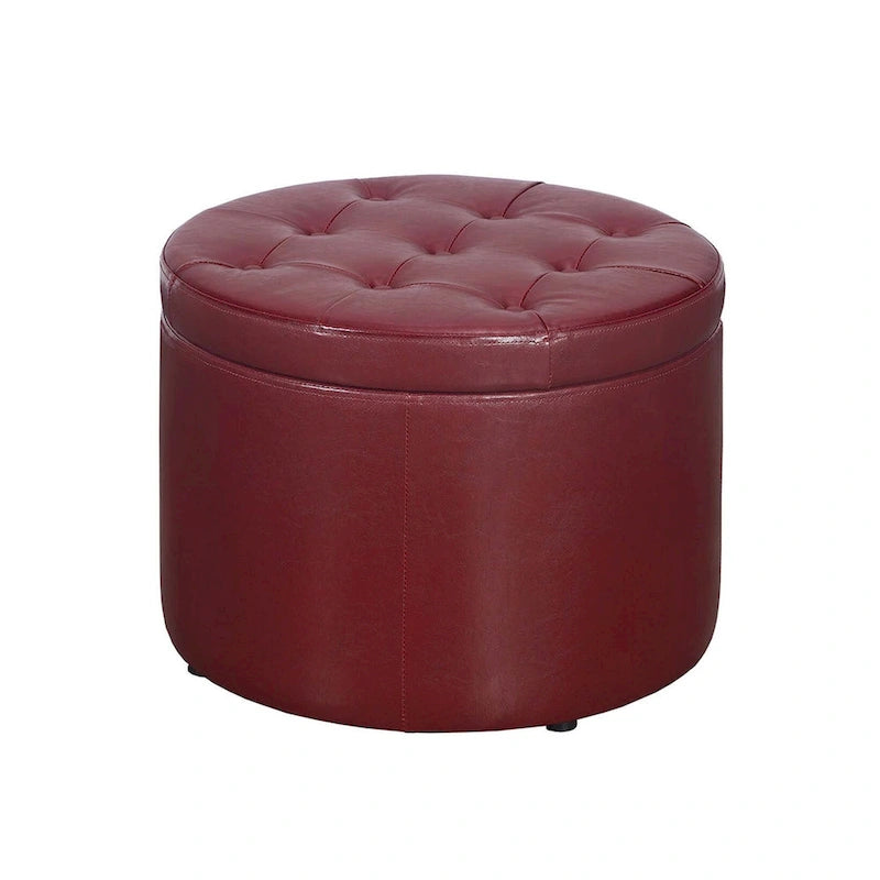 Convenience Concepts Designs4Comfort Pouf rond de rangement pour chaussures