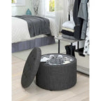 Convenience Concepts Designs4Comfort Pouf rond de rangement pour chaussures