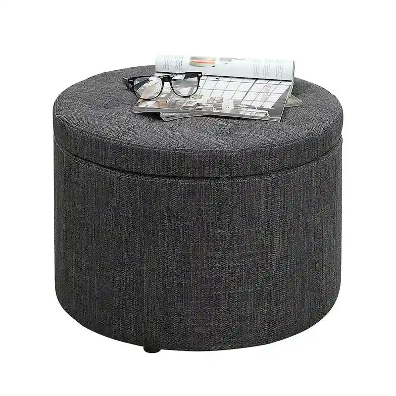 Convenience Concepts Designs4Comfort Pouf rond de rangement pour chaussures