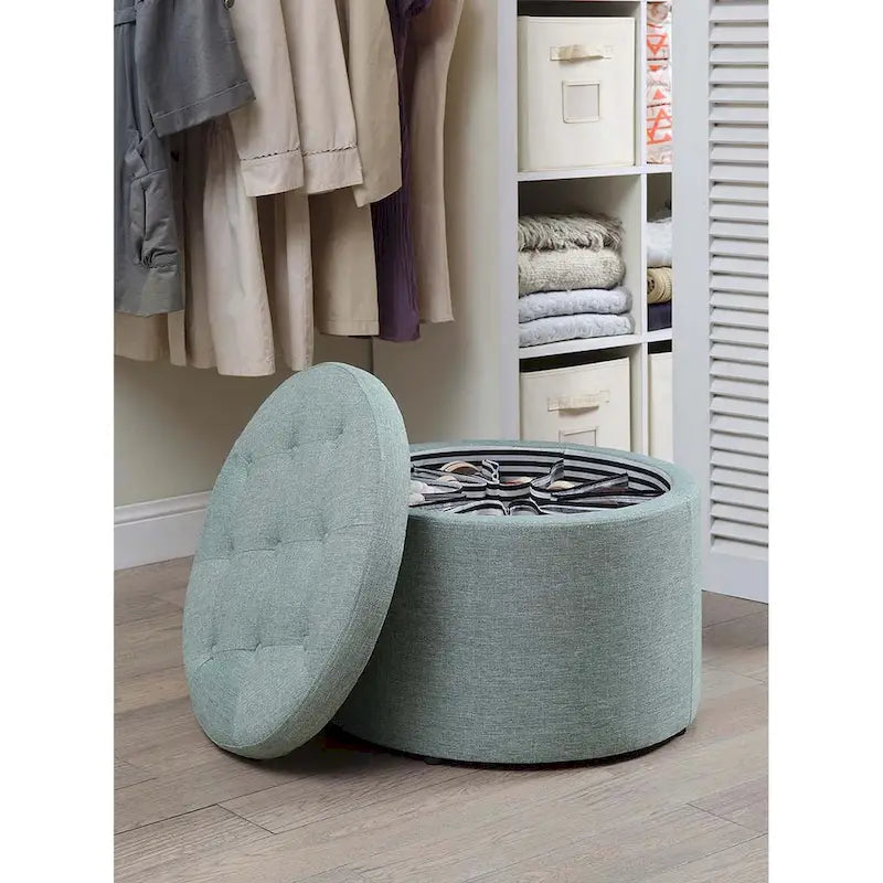 Convenience Concepts Designs4Comfort Pouf rond de rangement pour chaussures