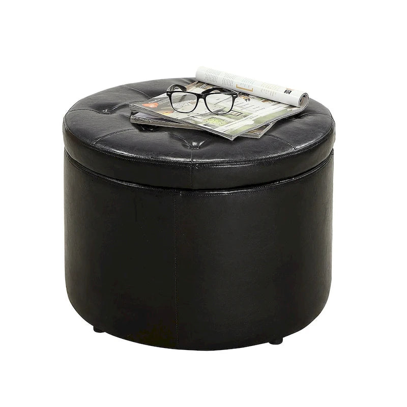 Convenience Concepts Designs4Comfort Pouf rond de rangement pour chaussures