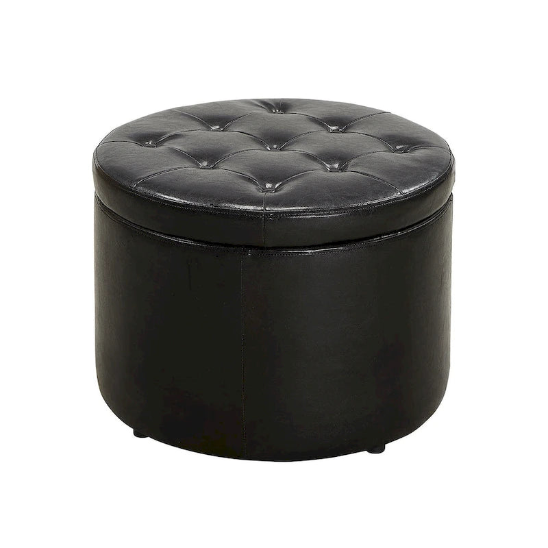 Convenience Concepts Designs4Comfort Pouf rond de rangement pour chaussures
