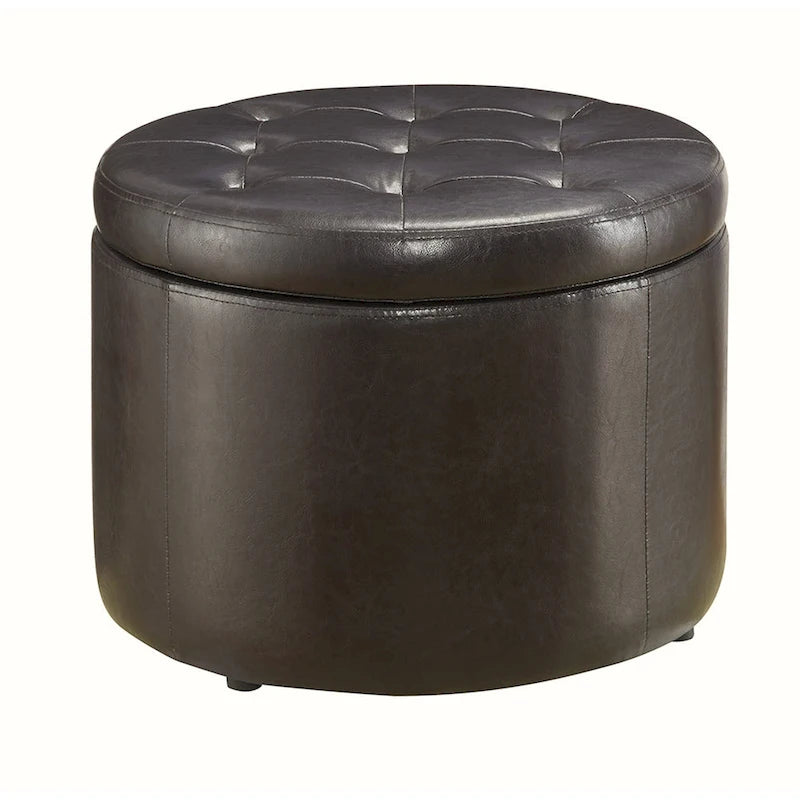 Convenience Concepts Designs4Comfort Pouf rond de rangement pour chaussures