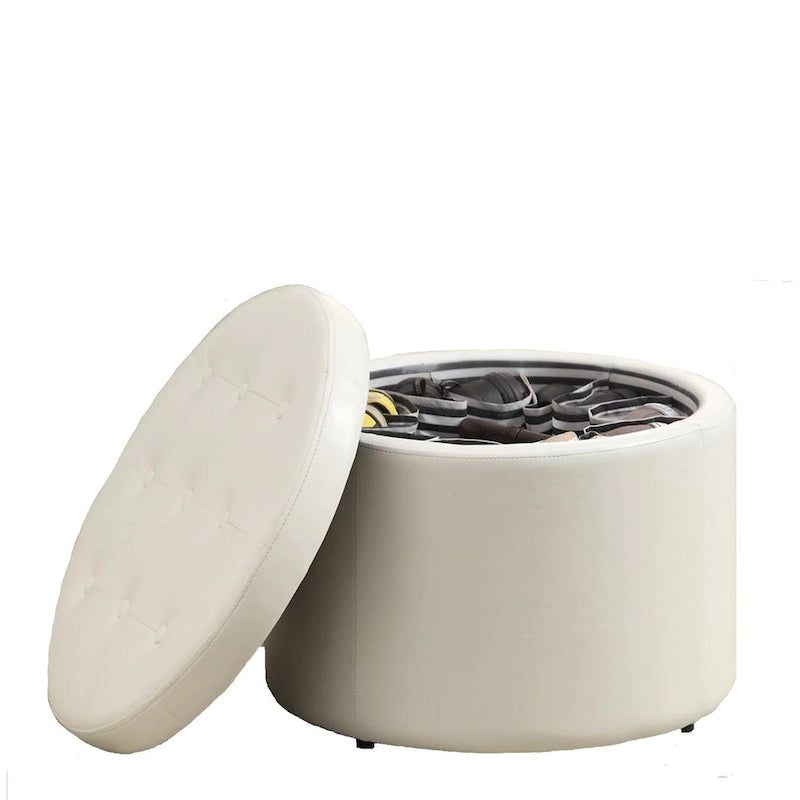 Convenience Concepts Designs4Comfort Pouf rond de rangement pour chaussures