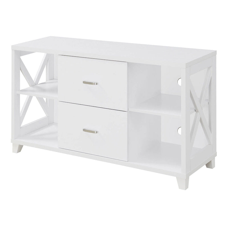 Mobile porta TV Oxford Deluxe a 2 cassetti con ripiani per TV fino a 55 pollici, Convenience Concepts