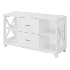 Mobile porta TV Oxford Deluxe a 2 cassetti con ripiani per TV fino a 55 pollici, Convenience Concepts