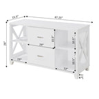 Mobile porta TV Oxford Deluxe a 2 cassetti con ripiani per TV fino a 55 pollici, Convenience Concepts