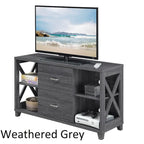 Mobile porta TV Oxford Deluxe a 2 cassetti con ripiani per TV fino a 55 pollici, Convenience Concepts