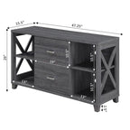 Mobile porta TV Oxford Deluxe a 2 cassetti con ripiani per TV fino a 55 pollici, Convenience Concepts