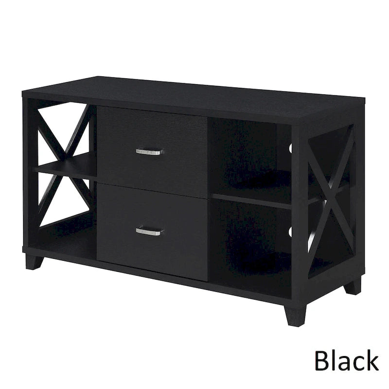 Mobile porta TV Oxford Deluxe a 2 cassetti con ripiani per TV fino a 55 pollici, Convenience Concepts