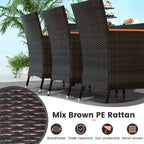 Set da pranzo da giardino Costway 11 pezzi con ombrellone a doppio lato da 4,5 m (base inclusa) beige/caffè/blu scuro/arancione/vino/grigio