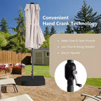 Set da pranzo da giardino Costway 11 pezzi con ombrellone a doppio lato da 4,5 m (base inclusa) beige/caffè/blu scuro/arancione/vino/grigio
