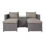 Flash Furniture Nico Ensemble Canapé Modulaire d'Intérieur/Extérieur avec Table et Poufs