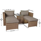 Flash Furniture Nico Ensemble Canapé Modulaire d'Intérieur/Extérieur avec Table et Poufs