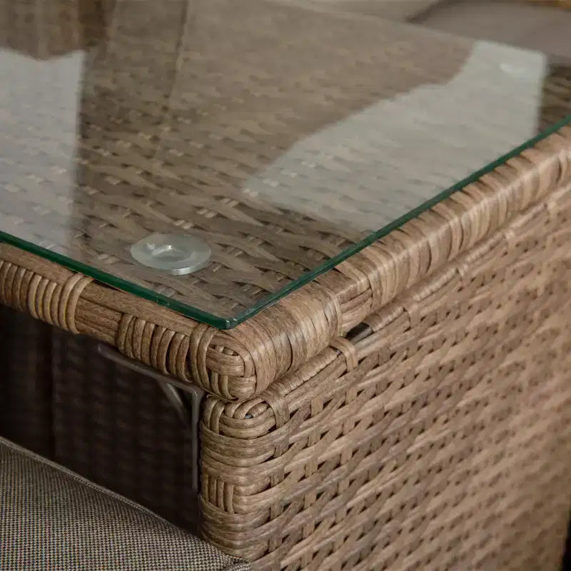 Flash Furniture Nico Ensemble Canapé Modulaire d'Intérieur/Extérieur avec Table et Poufs