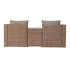 Flash Furniture Nico Ensemble Canapé Modulaire d'Intérieur/Extérieur avec Table et Poufs