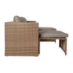Flash Furniture Nico Ensemble Canapé Modulaire d'Intérieur/Extérieur avec Table et Poufs