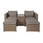 Flash Furniture Nico Ensemble Canapé Modulaire d'Intérieur/Extérieur avec Table et Poufs