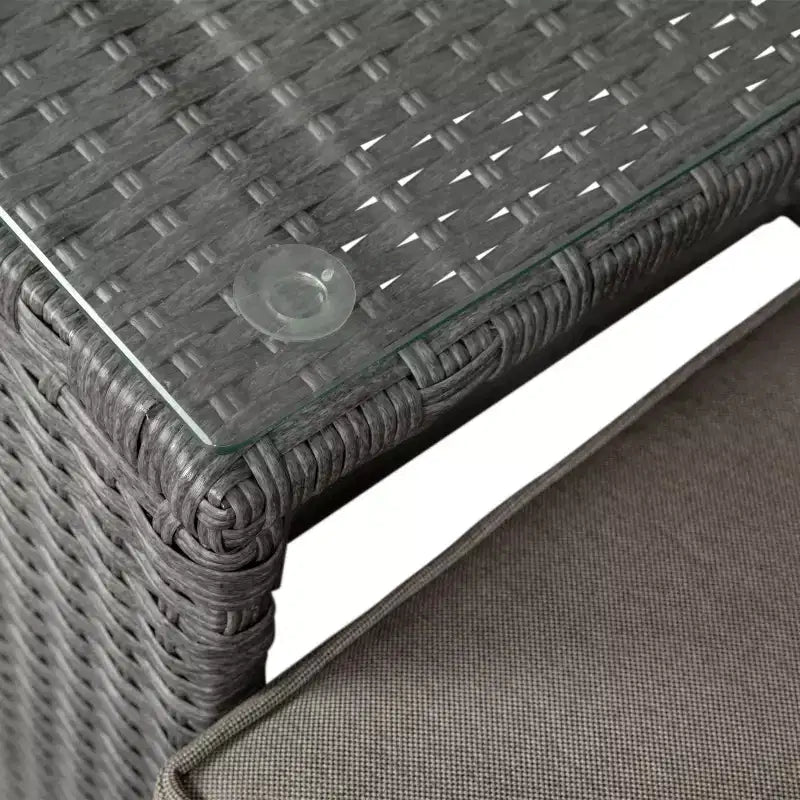 Flash Furniture Nico Ensemble Canapé Modulaire d'Intérieur/Extérieur avec Table et Poufs