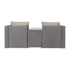 Flash Furniture Nico Ensemble Canapé Modulaire d'Intérieur/Extérieur avec Table et Poufs