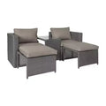 Flash Furniture Nico Indoor/Outdoor Modular Loveseat Sofa Set with Table and Ottomans