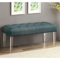 Panca accentuata Noor con bottoni in tessuto di Furniture of America