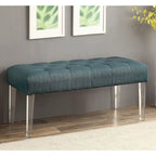 Panca accentuata Noor con bottoni in tessuto di Furniture of America