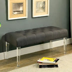 Panca accentuata Noor con bottoni in tessuto di Furniture of America